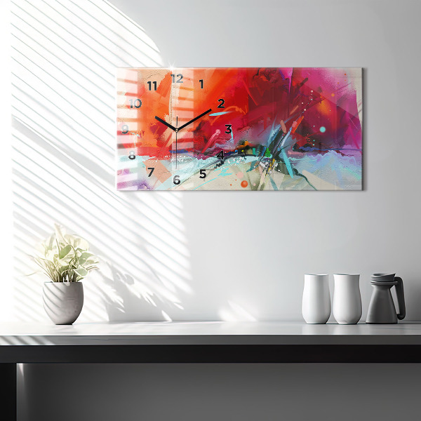 Ceas orizontale de perete din sticlă Rânduri de condimente