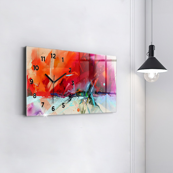 Ceas orizontale de perete din sticlă Rânduri de condimente