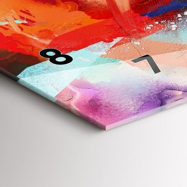 Ceas orizontale de perete din sticlă Rânduri de condimente