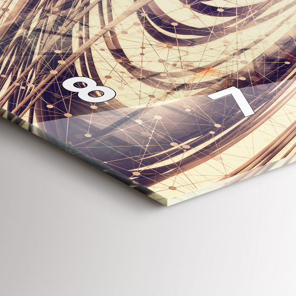 Ceas orizontale de perete din sticlă Mecanism abstract