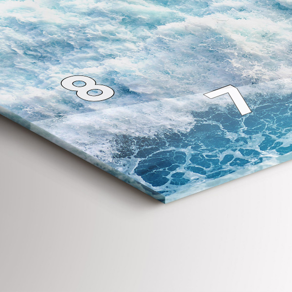 Ceas orizontale de perete din sticlă Valurile Mării