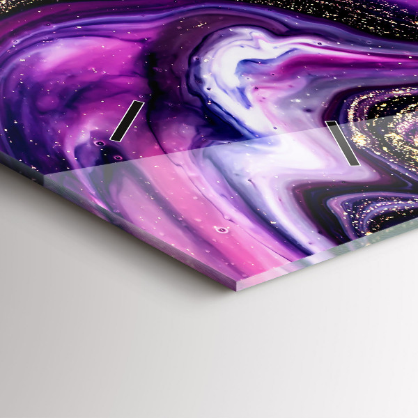 Ceas orizontale de perete din sticlă Marmură abstractă