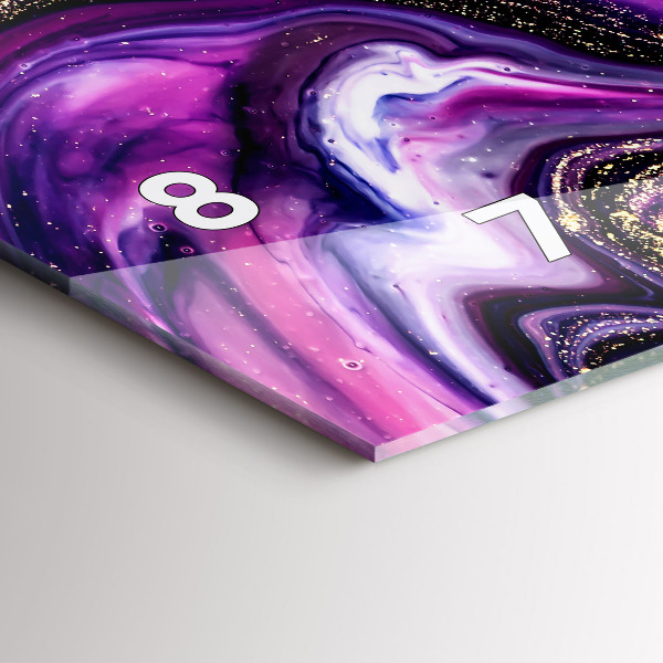 Ceas orizontale de perete din sticlă Marmură abstractă