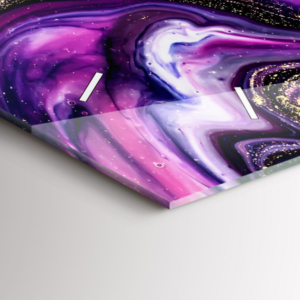 Ceas orizontale de perete din sticlă Marmură abstractă