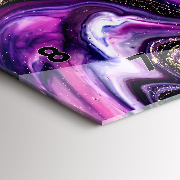 Ceas orizontale de perete din sticlă Marmură abstractă