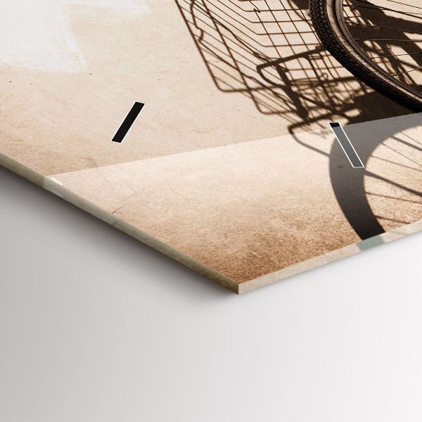 Ceas orizontale de perete din sticlă bicicleta italiană