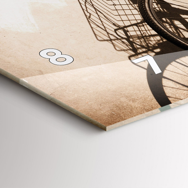 Ceas orizontale de perete din sticlă bicicleta italiană