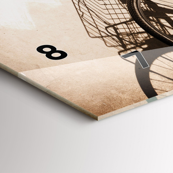 Ceas orizontale de perete din sticlă bicicleta italiană