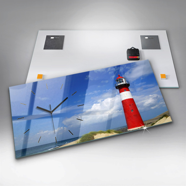 Ceas orizontale de perete din sticlă Far