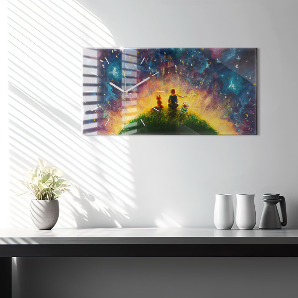 Ceas orizontale de perete din sticlă Rezumat Micul Prinț