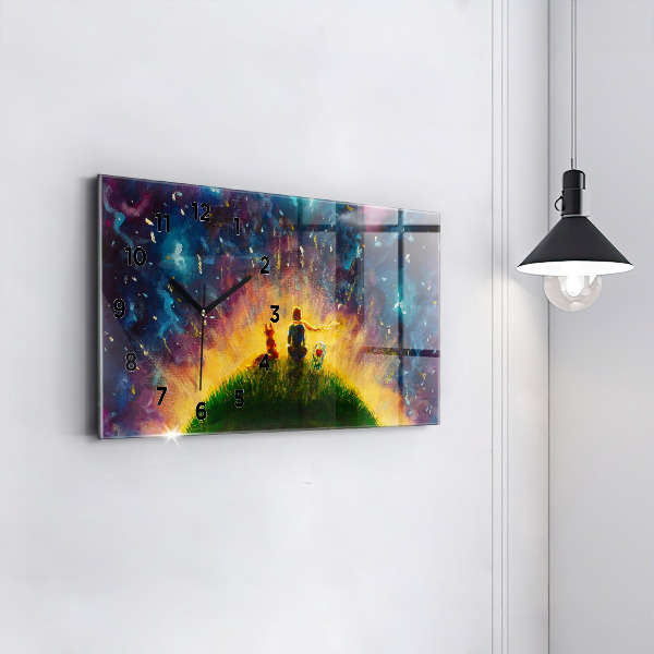 Ceas orizontale de perete din sticlă Rezumat Micul Prinț