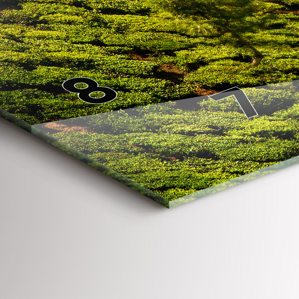 Ceas orizontale de perete din sticlă Dealul de ceai