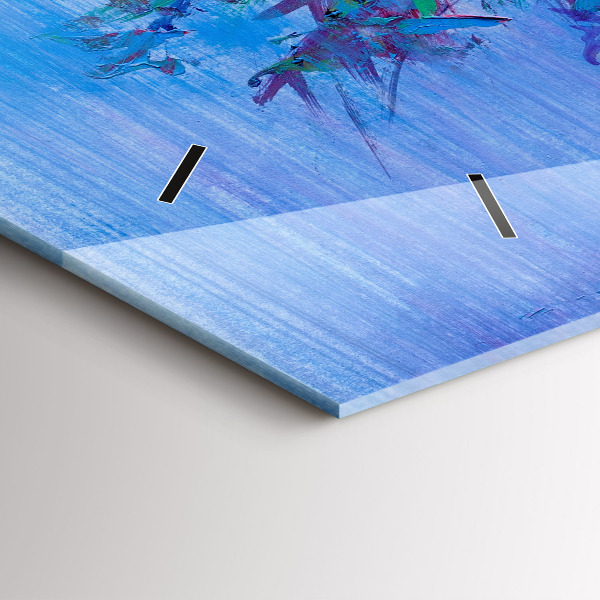 Ceas orizontale de perete din sticlă Flori într-o vază