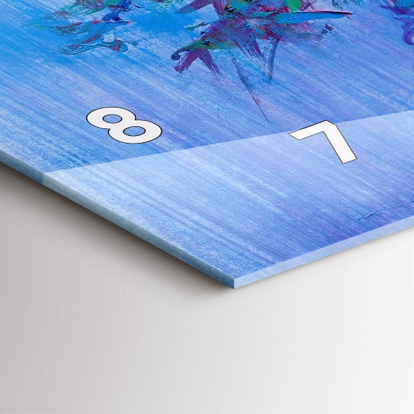 Ceas orizontale de perete din sticlă Flori într-o vază