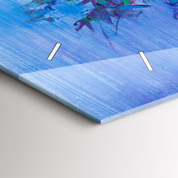 Ceas orizontale de perete din sticlă Flori într-o vază