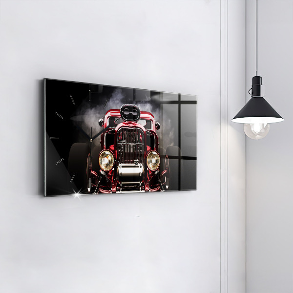 Ceas orizontale de perete din sticlă Veche mașină de epocă