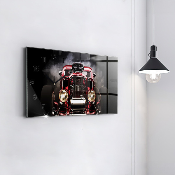 Ceas orizontale de perete din sticlă Veche mașină de epocă