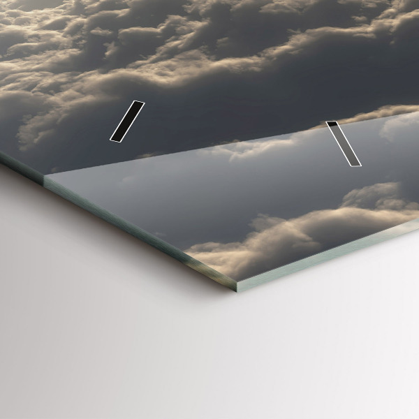 Ceas orizontale de perete din sticlă Balon pe cer