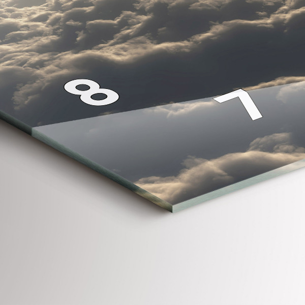 Ceas orizontale de perete din sticlă Balon pe cer