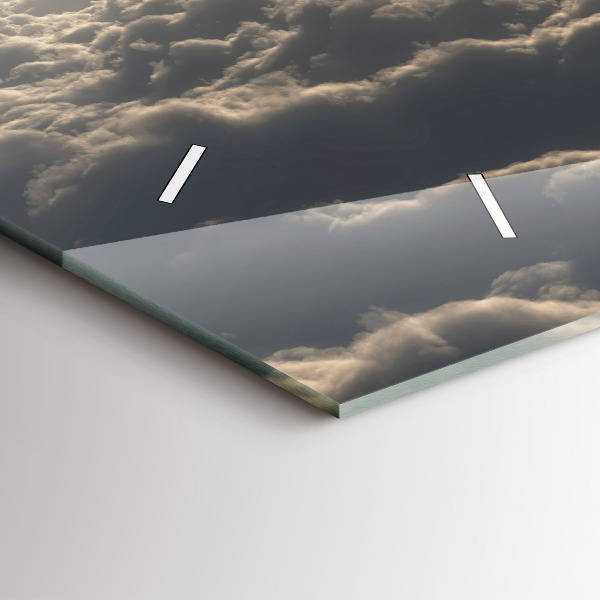 Ceas orizontale de perete din sticlă Balon pe cer