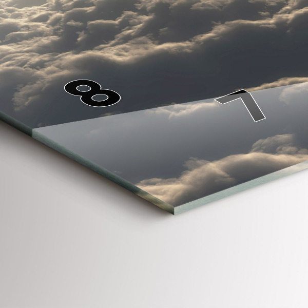 Ceas orizontale de perete din sticlă Balon pe cer