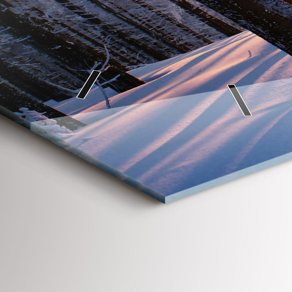 Ceas orizontale de perete din sticlă Apus de soare din pădure