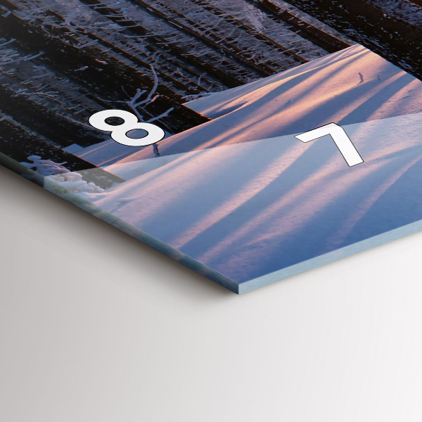 Ceas orizontale de perete din sticlă Apus de soare din pădure