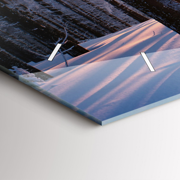 Ceas orizontale de perete din sticlă Apus de soare din pădure