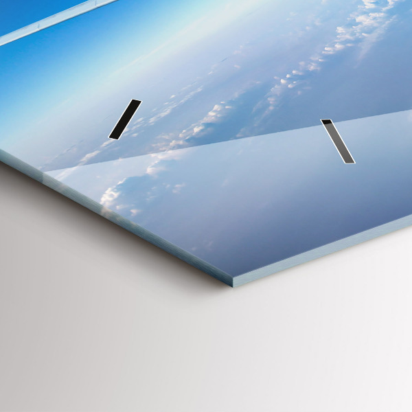 Ceas orizontale de perete din sticlă Cloud Plane