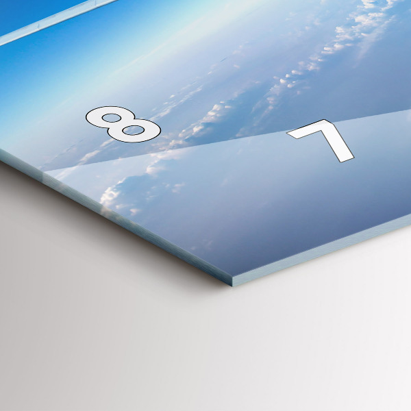 Ceas orizontale de perete din sticlă Cloud Plane