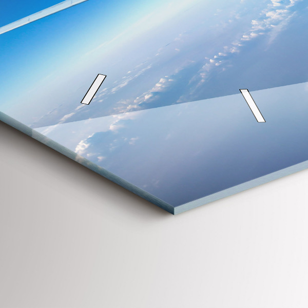 Ceas orizontale de perete din sticlă Cloud Plane