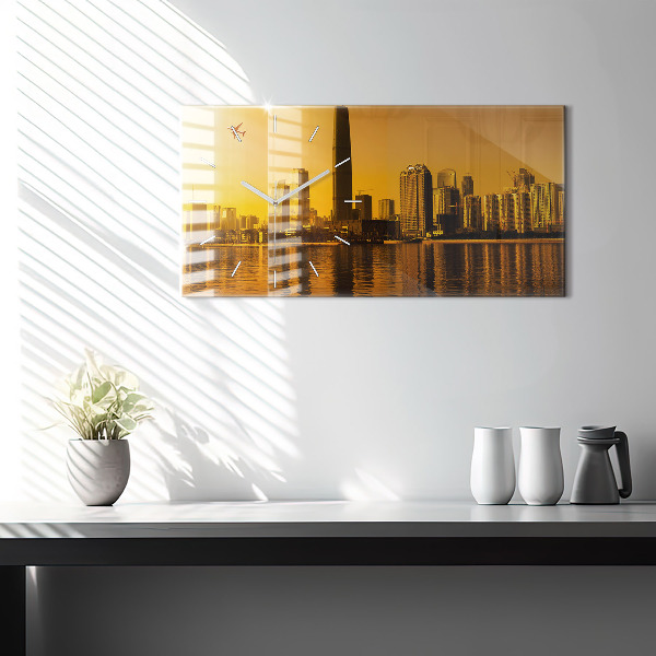 Ceas orizontale de perete din sticlă Râul Zhujiang