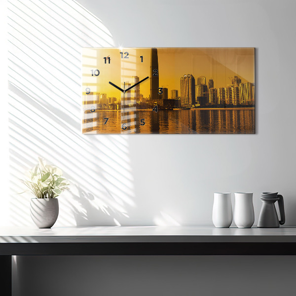 Ceas orizontale de perete din sticlă Râul Zhujiang