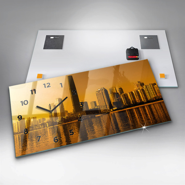 Ceas orizontale de perete din sticlă Râul Zhujiang