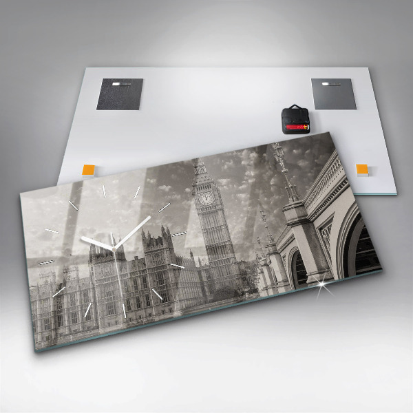 Ceas orizontale de perete din sticlă Londra Anglia Big Ben