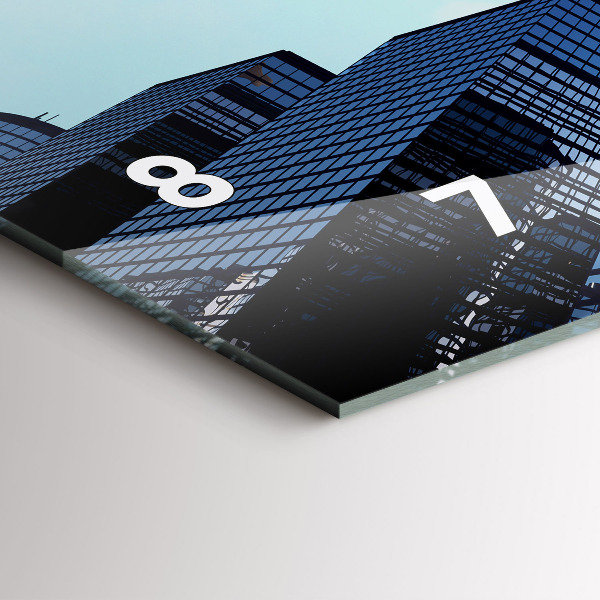 Ceas orizontale de perete din sticlă Avionul deasupra clădirilor