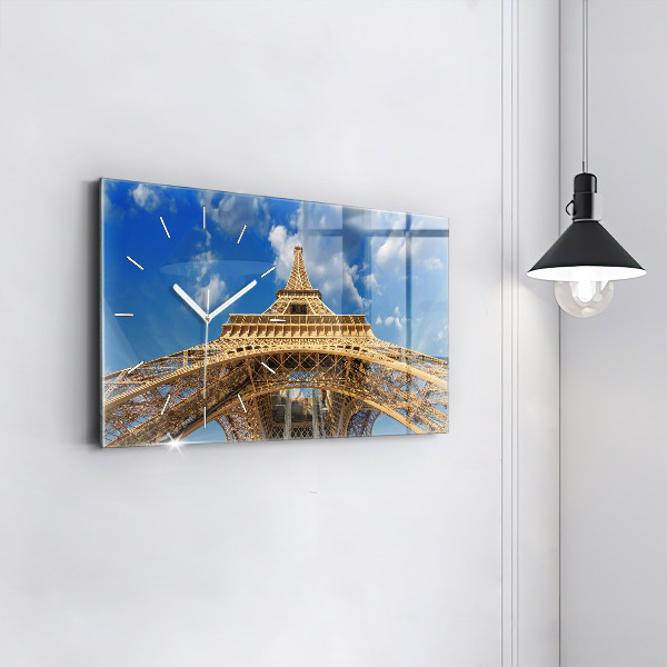 Ceas orizontale de perete din sticlă Turnul Eiffel din Franța