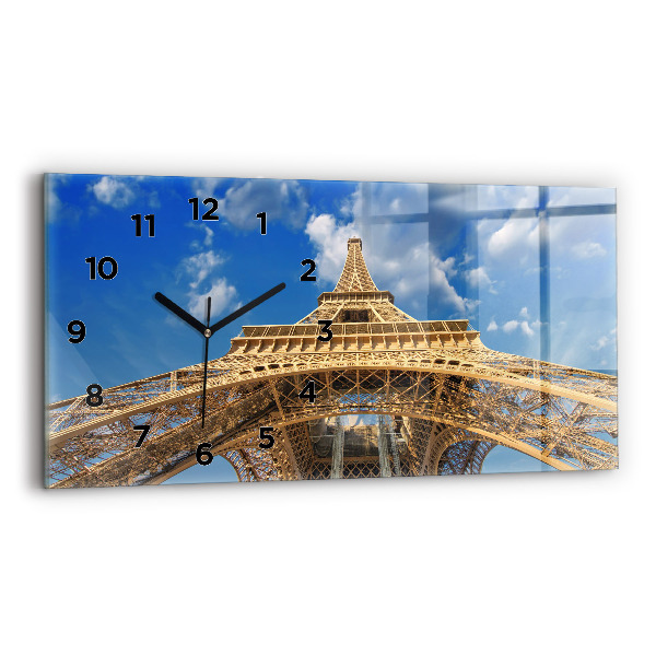 Ceas orizontale de perete din sticlă Turnul Eiffel din Franța