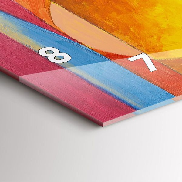 Ceas orizontale de perete din sticlă Artă Decorație Abstracție