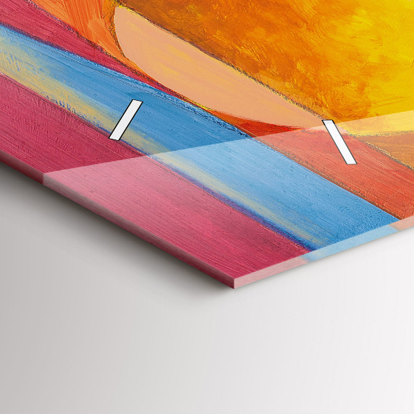 Ceas orizontale de perete din sticlă Artă Decorație Abstracție