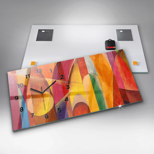 Ceas orizontale de perete din sticlă Artă Decorație Abstracție