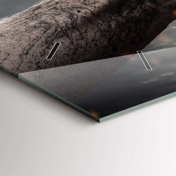 Ceas orizontale de perete din sticlă Pumnii Puterea Puterea