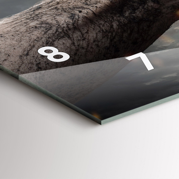 Ceas orizontale de perete din sticlă Pumnii Puterea Puterea