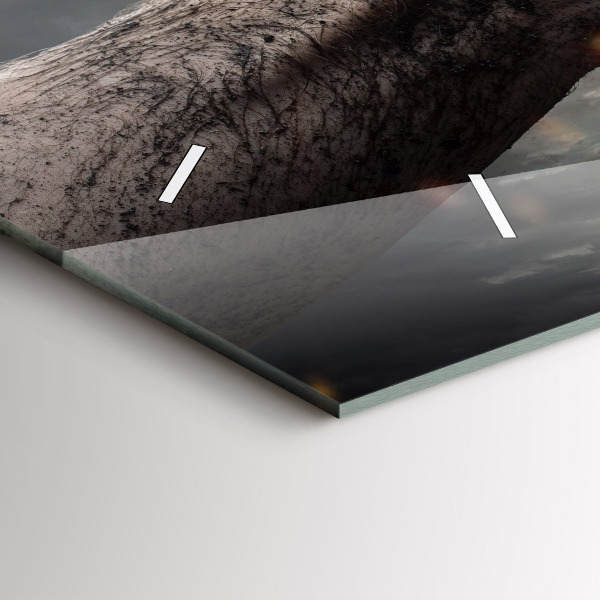 Ceas orizontale de perete din sticlă Pumnii Puterea Puterea