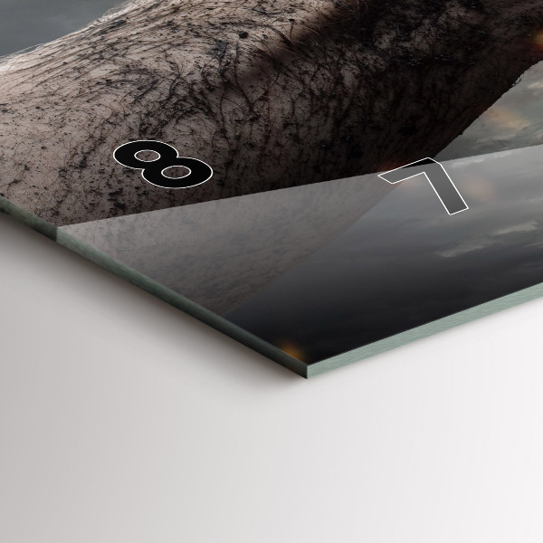 Ceas orizontale de perete din sticlă Pumnii Puterea Puterea