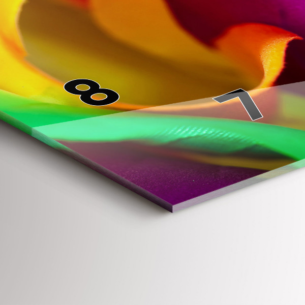 Ceas orizontale de perete din sticlă Trandafir curcubeu