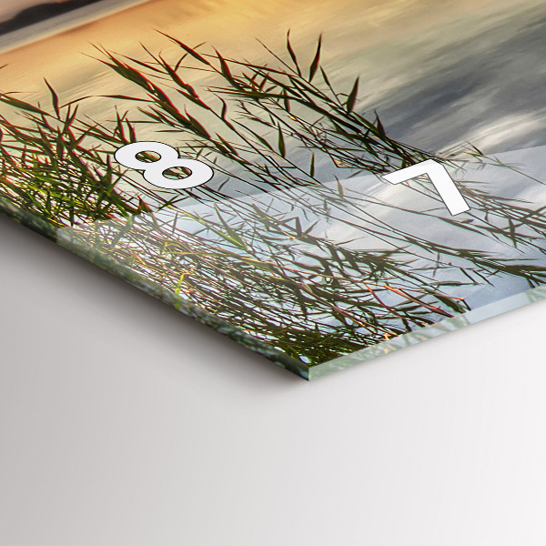 Ceas orizontale de perete din sticlă Lacul Apus de soare