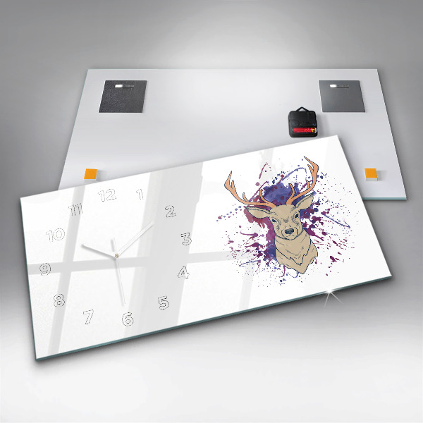 Ceas orizontale de perete din sticlă Ilustrație vectorială de cerb