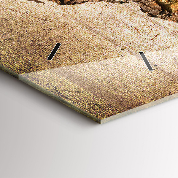 Ceas orizontale de perete din sticlă Harta lumii vintage