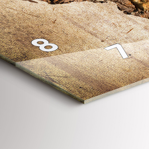 Ceas orizontale de perete din sticlă Harta lumii vintage